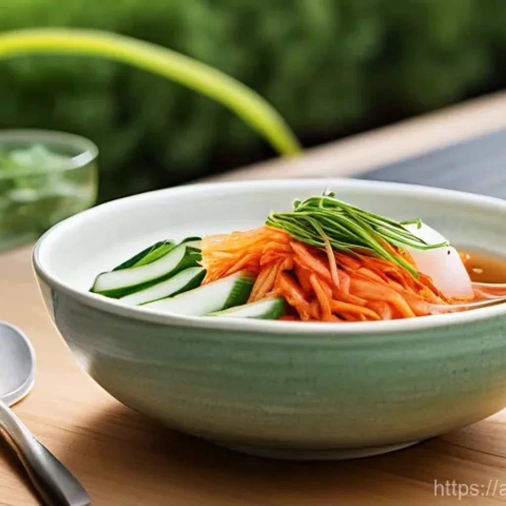 전통김치의 종류 - **Prompt 1: A Refreshing Summer Kimchi Spread** A bright, clean, and inviting outdoor patio sett...