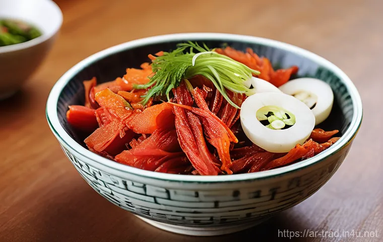 전통김치의 종류 - **Prompt 1: A Refreshing Summer Kimchi Spread** A bright, clean, and inviting outdoor patio sett...