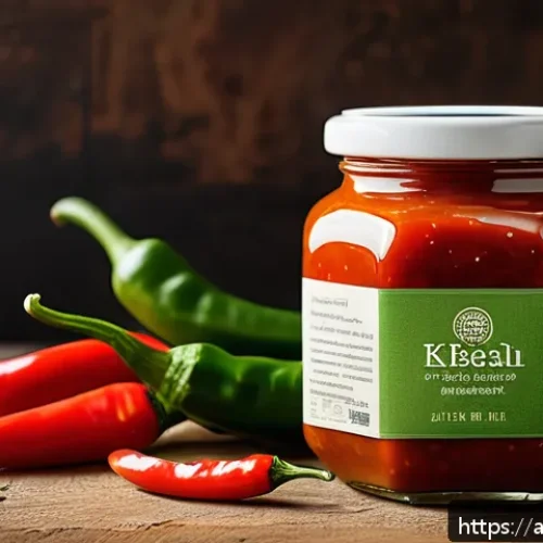 고추장 효능 - A vibrant, close-up shot of a traditional Korean hot pepper sauce jar surrounded by fresh red chili ...